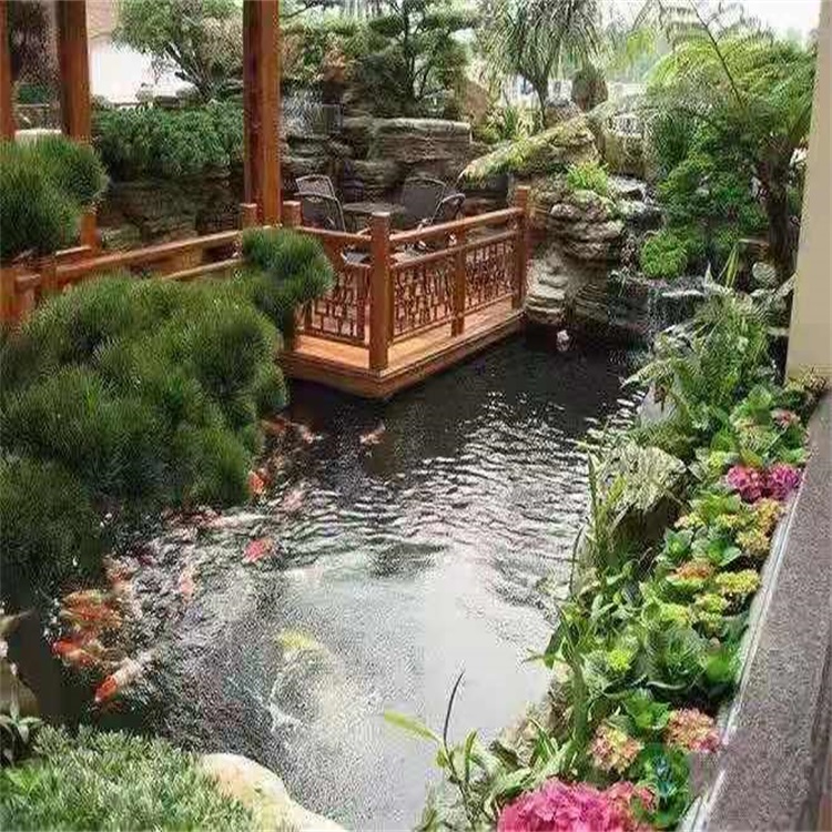 老边别墅庭院景观设计鱼池